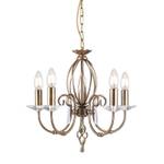 Chandelier CANDELA Noir - Laiton - Laiton mat - Argenté / Gris - Gris argenté - Nb d'ampoules : 5