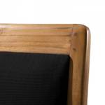 Fauteuil en teck et tissu noir Noir - Bois massif - 63 x 80 x 61 cm