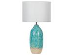 Lampe de table ATABA Bleu - Blanc - Céramique - 32 x 58 x 32 cm