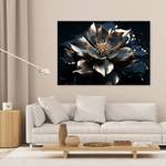 KUNSTDRUCK Elegant Metallic Flower 90 x 60 cm