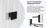 FURNIX Ensemble meubles Sarai avec LED Imitation frêne noir - Noir - Gris - Blanc