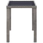 Gartentisch Grau - Metall - Polyrattan - 60 x 74 x 123 cm