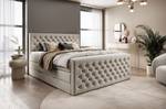 Boxspringbett HOLLYWOOD mit Bettkasten Beige - Breite: 160 cm