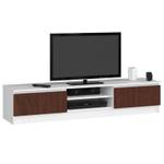 Meuble TV K160 2T 1S CLP Imitation wengé - Blanc