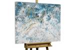 Tableau peint Poseidon's Treasure Bleu - Blanc - Bois massif - Textile - 100 x 75 x 4 cm