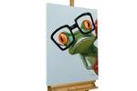 Acrylbild handgemalt Funky Frog Grün - Massivholz - Textil - Holz teilmassiv - 60 x 80 x 4 cm