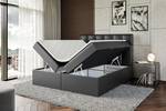 Boxspringbett RICAR Hochglanz Schwarz - Breite: 160 cm - H4