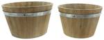 Pflanzkübel FF-224702 2er Set Braun - Holz teilmassiv - 23 x 15 x 23 cm