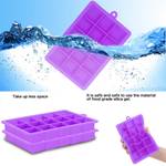 2x Eiswürfelformen Eiswürfelbehälter Violett - Kunststoff - 1 x 5 x 20 cm