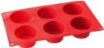 Moule silicone 6 muffins Silicone Rouge - Matière plastique - 20 x 32 x 4 cm