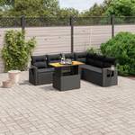 Gartensitzgruppe K6245(7-tlg) Schwarz - Massivholz - 69 x 62 x 62 cm