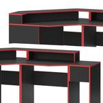 Computertisch Kron Schwarz/Rot Set 6 Rot - Holzwerkstoff - 60 x 87 x 90 cm