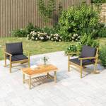 Gartenstuhl 3028694-3 (2er Set) Grau - Bambus - 63 x 74 x 75 cm