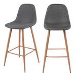 Tabouret de bar Fredrik (Lot de 2) Gris - Textile - 42 x 100 x 50 cm