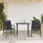 Bistro-Set-k468 ( 3-tlg ) Grau - Massivholz - Höhe: 1 cm