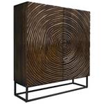 Highboard ZEN CIRCLES Schwarz - Weiß - Metall - Massivholz - Holzart/Dekor - 100 x 120 x 38 cm