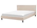 Lit double FITOU Beige - Chêne foncé - Largeur : 170 cm