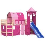 Kinderhochbett mit Turm D3825 Hellbraun - 90 x 200 cm