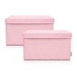 Lifeney 2-Set Aufbewahrungsbox Rosa Box Kunststoff - 42 x 28 x 8 cm