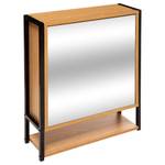 Bad-Hängeschrank mit Spiegel und Ablage Braun - Bambus - 17 x 60 x 48 cm