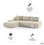 Ecksofa Dhaka L-form Links Beige - Ecke davorstehend links