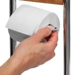 Ensemble porte brosse WC support papier Marron - Argenté - Bambou - Métal - Matière plastique - 22 x 80 x 22 cm
