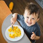 Platzdeckchen Kinder in Halbkreisform Grau