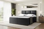 Boxspringbett OHIO Hochglanz Schwarz - Breite: 160 cm - H4