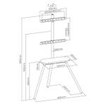 TV-Ständer LUMFS28-44F-02_ZWART Schwarz - Metall - 88 x 138 x 54 cm