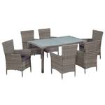 Garten-Essgruppe (7-teilig) 296279-6 Grau - Kunststoff - Polyrattan - 90 x 75 x 150 cm