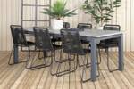 Gartenmöbel-Set Albany (7-teilig) Schwarz - Metall - 100 x 74 x 224 cm