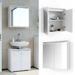 Armoire de toilette Ruben blanc Blanc - En partie en bois massif - 60 x 60 x 20 cm