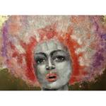 Tableau femme afro 70s 120x90cm Textile - 90 x 120 x 3 cm