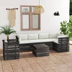 Gartensitzgruppe K145(7-tlg) Beige - Massivholz - 72 x 65 x 70 cm