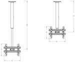 TV Deckenhalterung CM3 Silber - Metall - 42 x 86 x 12 cm