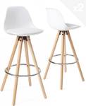 KAYELLES Tabouret de bar SANA (Lot de 2) Blanc