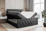 Boxspringbett VELANTO Hochglanz Schwarz - Breite: 200 cm - H4