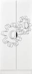 Weiß zweitüriger Kleiderschrank-Roma Holzwerkstoff - 43 x 162 x 70 cm