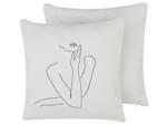 Coussin décoratif MEADOWFOAM Noir - Blanc - Fibres naturelles - 45 x 10 x 45 cm