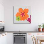Wandbilder Bunte Orange Pop Blumen Art