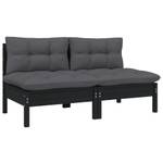 Gartensofa (2er Set) 3012138-17 Schwarz