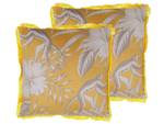 Coussin décoratif MANJU Gris - Blanc - Jaune - Textile - 45 x 12 x 45 cm