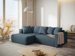 Schlaf-Ecksofa mit Box ELIE 4 Sitzplätze Blau