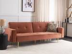 3-Sitzer Sofa VISNES Braun - Gold - Sandbraun