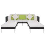 Canapé de jardin (lot de 4) 294024 Noir - Métal - Polyrotin - 68 x 29 x 100 cm