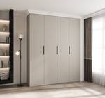 Drehtürenschrank Como 4 Beige - Schwarz - 200 x 50 cm