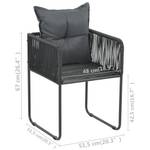 Chaise de salle à manger Noir - Polyrotin - 52 x 67 x 52 cm