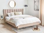 Lit double MIRIBEL Beige - Doré - Taupe - Largeur : 187 cm