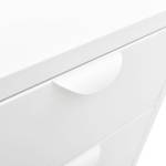BLAT Wei脽 und Stahl Sideboard Hartglas