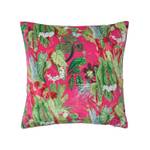 Samt-Kissenbezug mit tropischem Blumen Pink - Textil - 46 x 2 x 46 cm